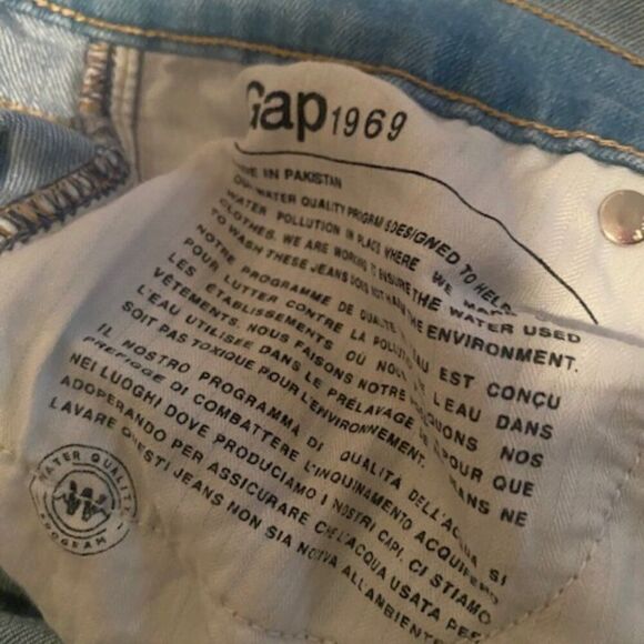 GAP 1969 Embroidered Floral design 5 pocket straight leg jeans, size 16L - Picture 4 of 5